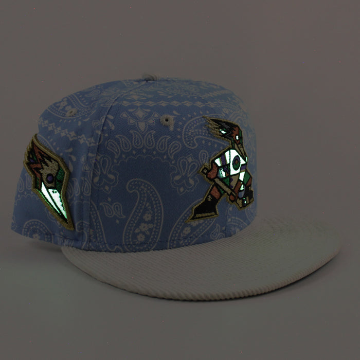 TUCSON ROADRUNNERS ROADRUNNERS Patch New Era 59Fifty Fitted Hat (Blue Paisley Cream Green Under Brim)
