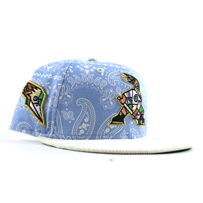 TUCSON ROADRUNNERS ROADRUNNERS Patch New Era 59Fifty Fitted Hat (Blue Paisley Cream Green Under Brim)