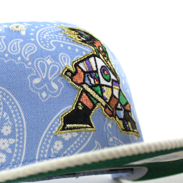 TUCSON ROADRUNNERS ROADRUNNERS Patch New Era 59Fifty Fitted Hat (Blue Paisley Cream Green Under Brim)
