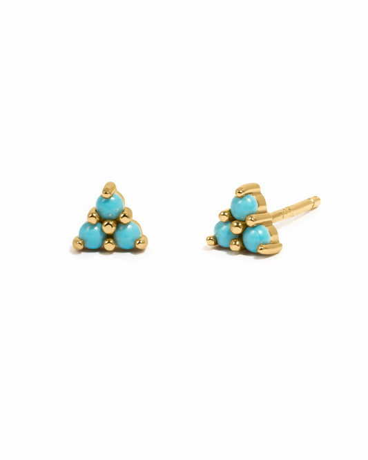 Turquoise Three Stone Studs
