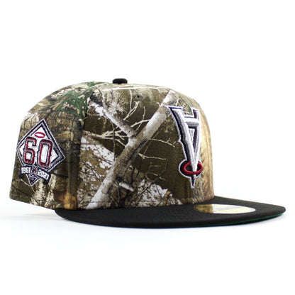 Upside Down ∀ Anaheim Angels 60th Anniversary New Era 59Fifty Fitted Hat (RealTree Black Green Under Brim)
