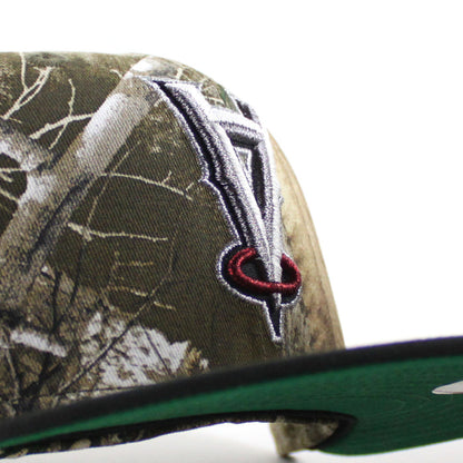 Upside Down ∀ Anaheim Angels 60th Anniversary New Era 59Fifty Fitted Hat (RealTree Black Green Under Brim)