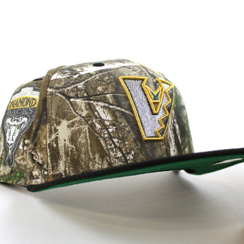 Upside Down Arizona Diamondbacks 1998 Inaugural Season New Era 59Fifty Fitted Hat (RealTree Camo Black Green  Under Brim)