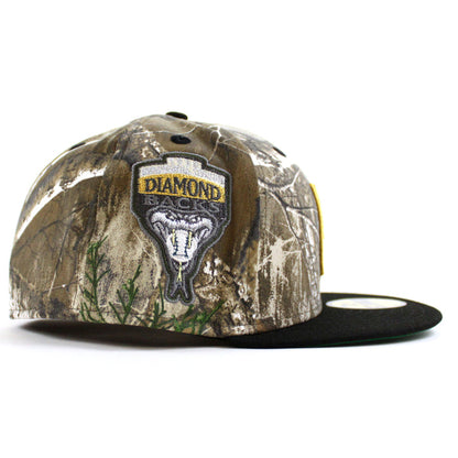 Upside Down Arizona Diamondbacks 1998 Inaugural Season New Era 59Fifty Fitted Hat (RealTree Camo Black Green  Under Brim)