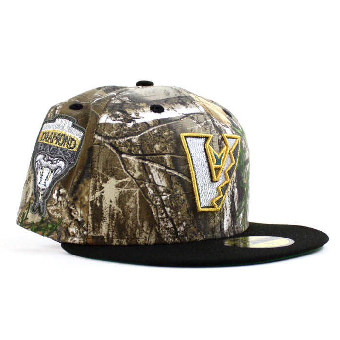 Upside Down Arizona Diamondbacks 1998 Inaugural Season New Era 59Fifty Fitted Hat (RealTree Camo Black Green  Under Brim)