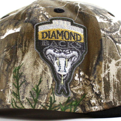 Upside Down Arizona Diamondbacks 1998 Inaugural Season New Era 59Fifty Fitted Hat (RealTree Camo Black Green  Under Brim)