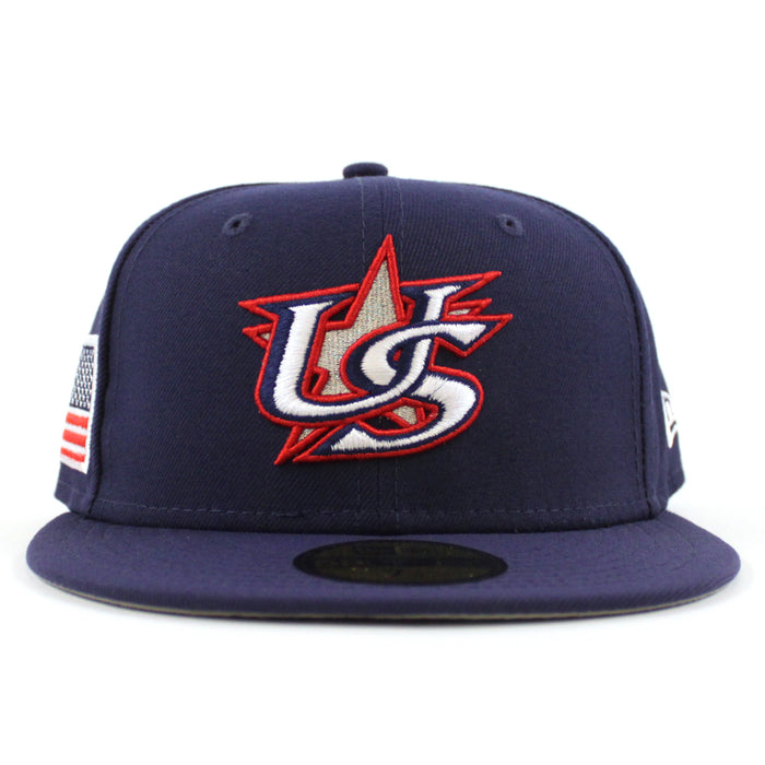 USA 2023 World Baseball Classic (WBC) New Era 59Fifty Fitted Hat (Navy Grey Under Brim)