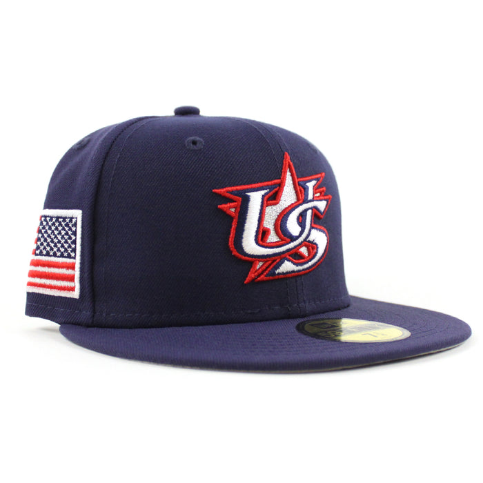 USA 2023 World Baseball Classic (WBC) New Era 59Fifty Fitted Hat (Navy Grey Under Brim)
