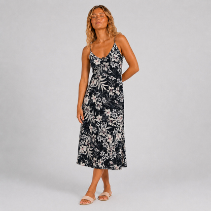 Vestido Tie Back Slip Black Hawaii Hurley