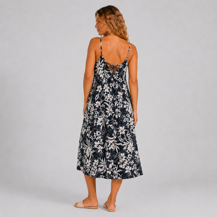 Vestido Tie Back Slip Black Hawaii Hurley