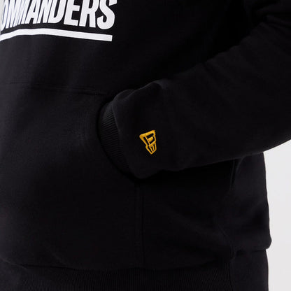The Male model is wearing Washington Commanders NFL International Series Games 2025 Black Pullover Hoodie 4