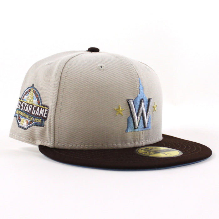 Washington Nationals 2018 All Star Game New Era 59Fifty Fitted Hat (Stone Burnt Wood Sky Blue Under Brim)