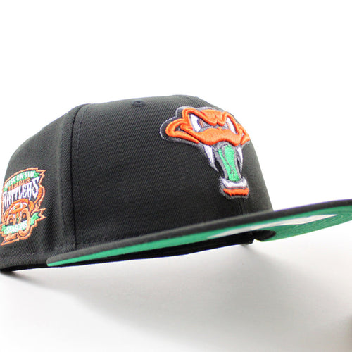 WISCONSIN TIMBER RATTLER 20th Season Anniversary New Era 59Fifty Fitted Hat (Black Green Under Brim)