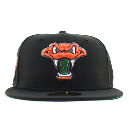 WISCONSIN TIMBER RATTLER 20th Season Anniversary New Era 59Fifty Fitted Hat (Black Green Under Brim)