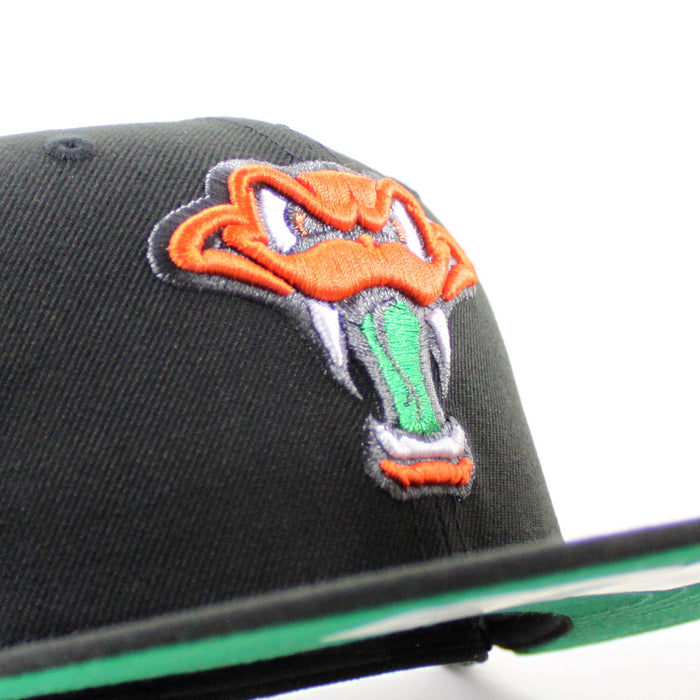 WISCONSIN TIMBER RATTLER 20th Season Anniversary New Era 59Fifty Fitted Hat (Black Green Under Brim)