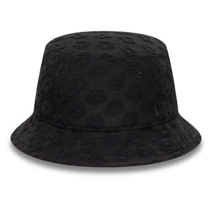 This is a Womens New Era Towelling Black Adventure Bucket Hat 1