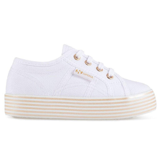 Zapatilla 2730 Kids PRINT Platform White Gold Superga