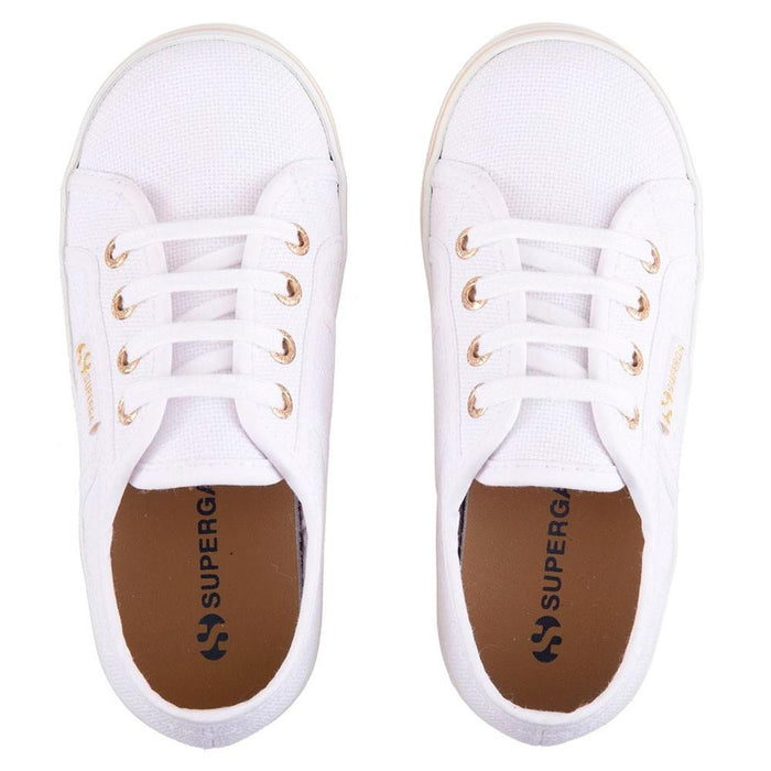 Zapatilla 2730 Kids PRINT Platform White Gold Superga